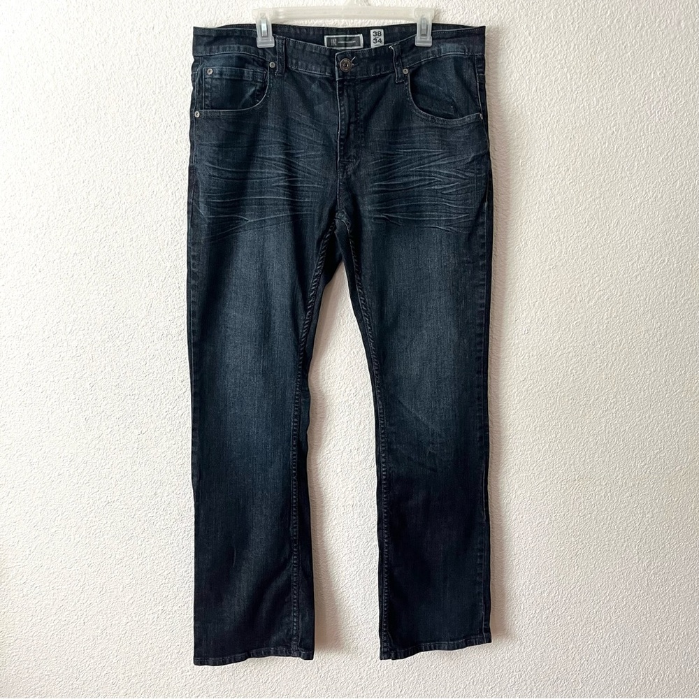 INC International Concepts Men’s Copenhagen Modern Boot 38x34  dark Blue Jeans